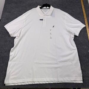 Nautica Mens 4XL White Stretch Cotton Short Sleeve Polo Shirt ZY8101 NWT